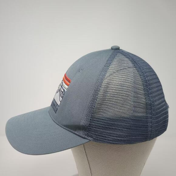 Patagonia Trucker Hat Blue OS Snapback Mesh Back Adjustable Mountain Logo Hat - Picture 3 of 8